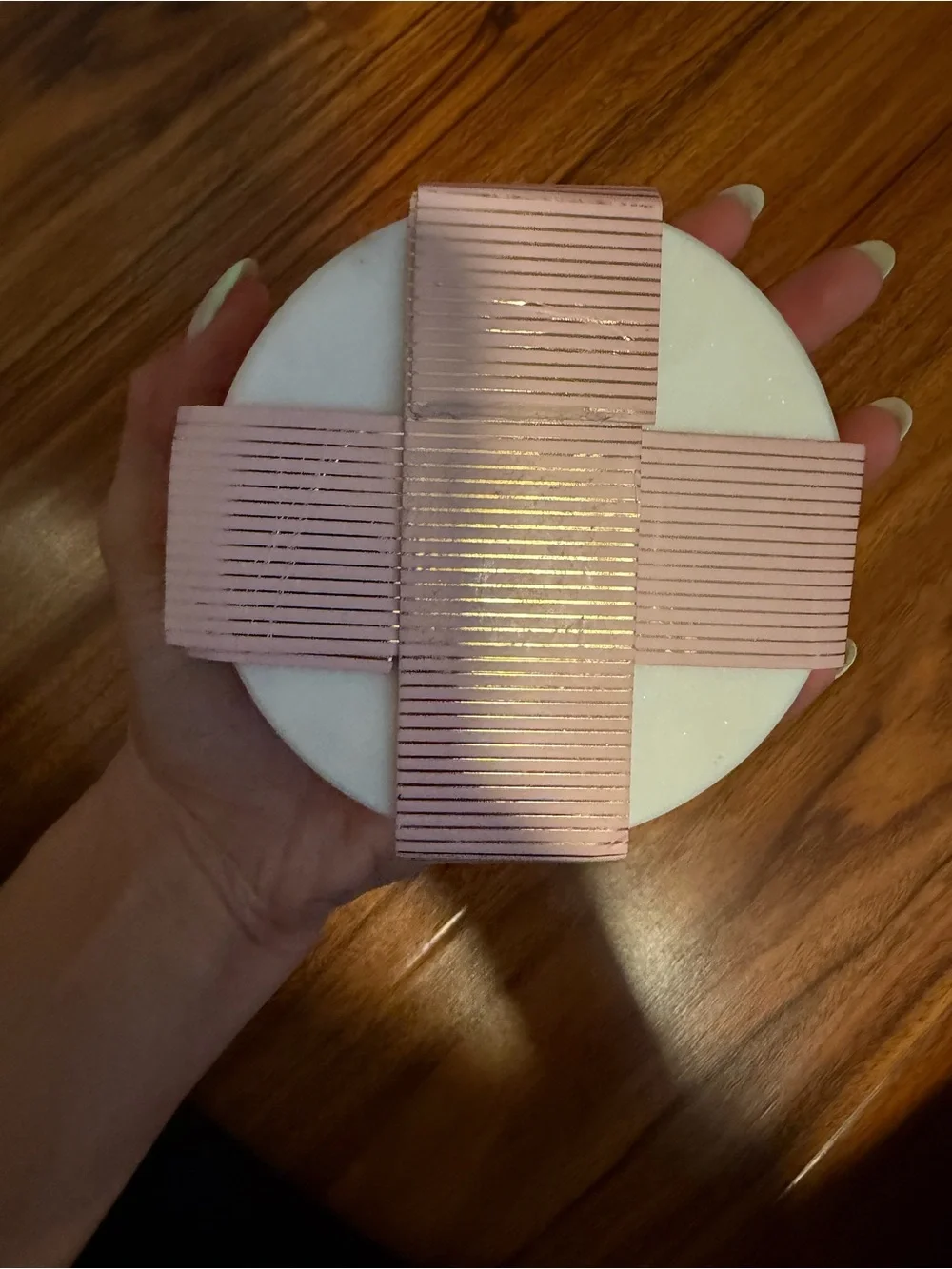 Marble Coaster Set with Pink Accent (Pack of 4)